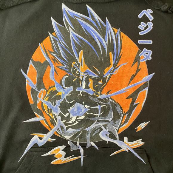 Dragon Ball Z Vegeta Hoodie Black Unisex Small - Picture 1 of 5